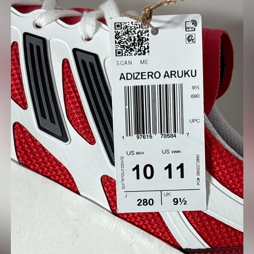 NEW Adidas Men's Adizero Aruku White Pure Ruby shoes sneakers JI0308 Size US 10